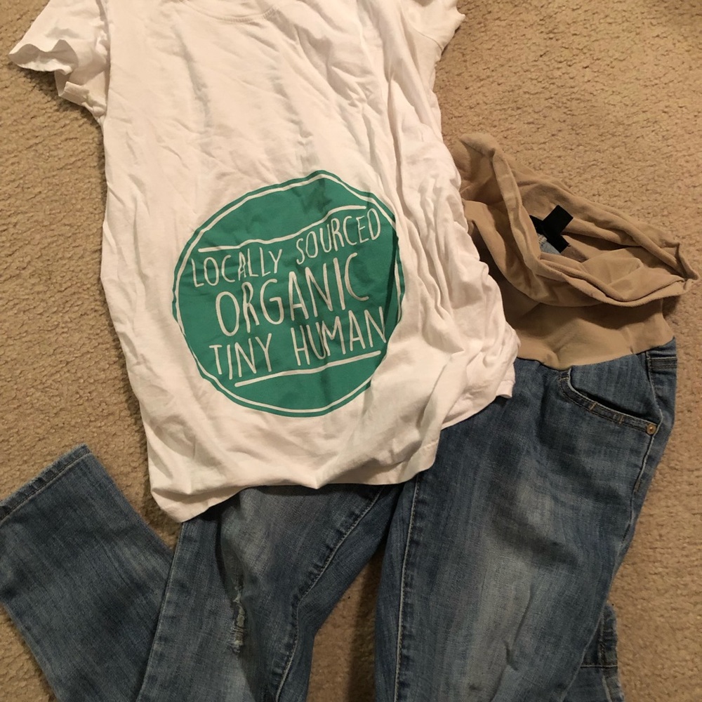 Maternity pants and tops mostly size small